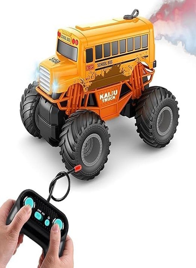 VIKINGS Rc Bigfoot Crawler 1:16 RC Remote Control Fire Truck School Bus Sounds and Lights Rechargeable 2.4GHz Toy Trucks Ideal for Playing Kids Car Scale All Terrain Off_Road Monster - Image 1